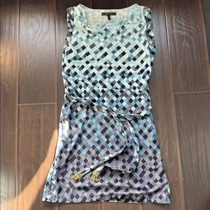 BCBG Blue Sleeveless Belted Dress, size medium